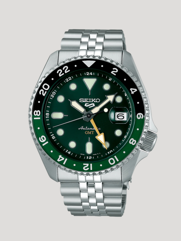 Seiko 5 Sports Men Automatic Green Dial Analog Stainless Steel Watch SSK035K1