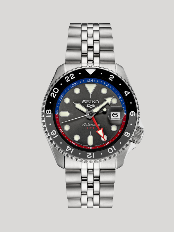 Seiko 5 Sports Automatic GMT Watch with Grey Dial SSK019