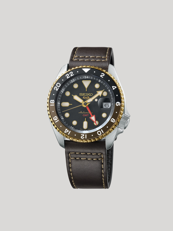 Seiko 5 Sports Automatic GMT Watch with Brown Dial SSK036