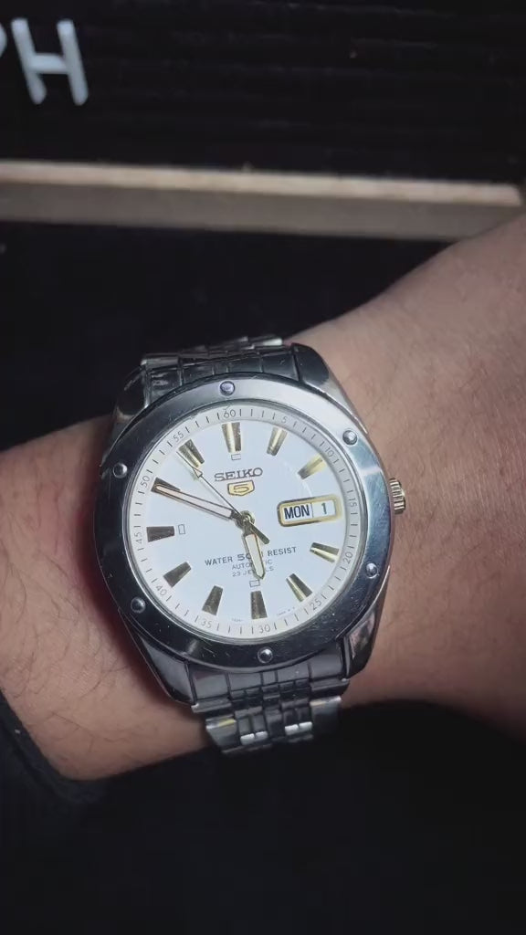 Seiko 5 7s36-03A0 White Dial