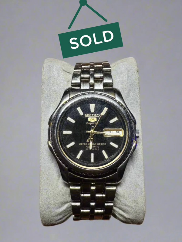 Seiko 5 Superior SKZ052 Black Dial Automatic Vintage Watch SKZ